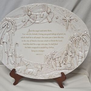 50% Off All Christmas!!  NWT Demdaco Oval Nativity Serving Platter